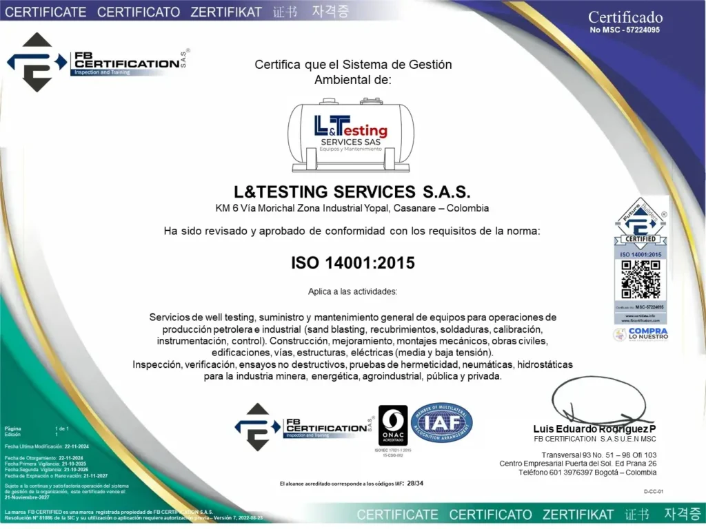 Sistema gestión de calidad